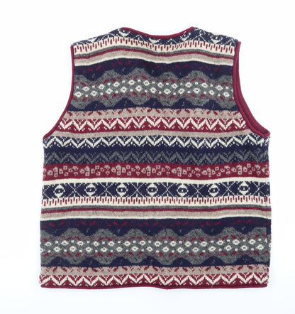 Alibi Women’s Multicoloured Fair Isle Wool Knit Vest L