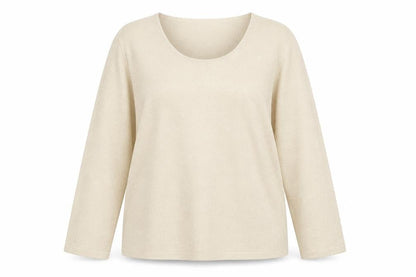 Allison Daley Women's Beige Knit Pullover Jumper L Scoop Neck