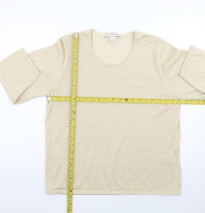 Allison Daley Women's Beige Knit Pullover Jumper L Scoop Neck