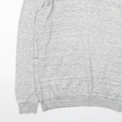 ACW85 Men's Grey V-Neck Knit Pullover Jumper Size M