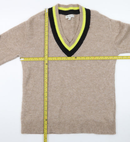 Marks and Spencer Bella Freud Womens Beige V-Neck Wool Jumper M