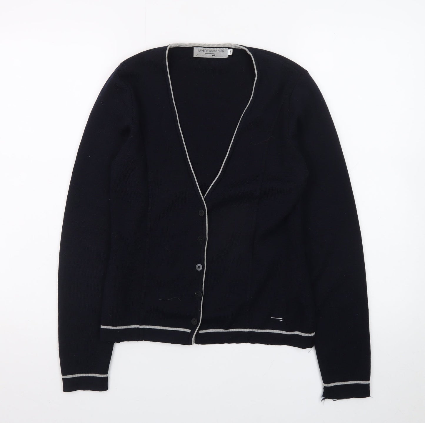 Julien Macdonald Women's Black XS Cardigan V-Neck Knitwear