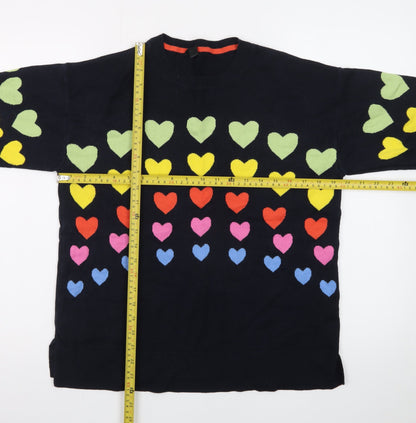 M&Co Women’s Multicoloured Heart Pattern Cotton Jumper UK 10