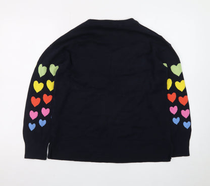 M&Co Women’s Multicoloured Heart Pattern Cotton Jumper UK 10