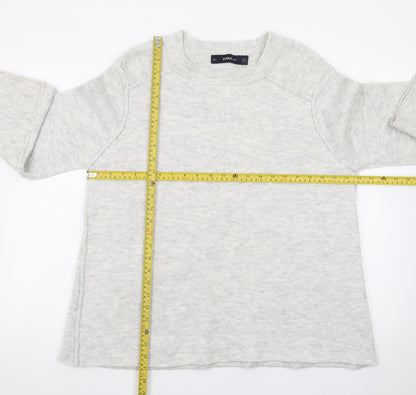 Zara Women Grey Wool Blend Knit Pullover Jumper Size S