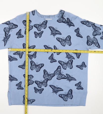 Papaya Women’s Blue Butterfly Print Pullover Jumper Size 18