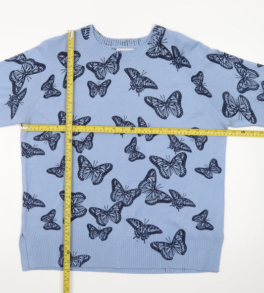 Papaya Women’s Blue Butterfly Print Pullover Jumper Size 18