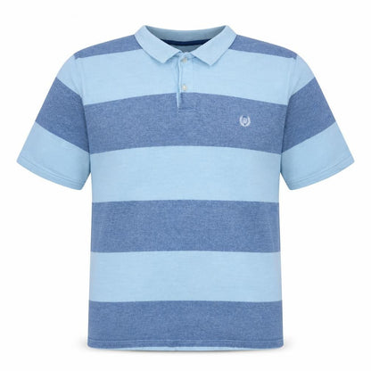 Chaps Men's Blue Striped 2XL Cotton Polo Shirt