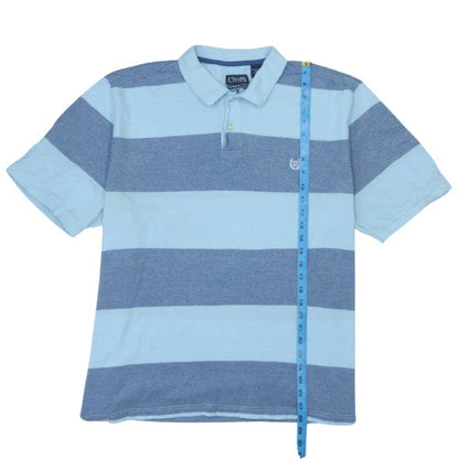 Chaps Men's Blue Striped 2XL Cotton Polo Shirt