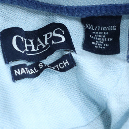 Chaps Men's Blue Striped 2XL Cotton Polo Shirt