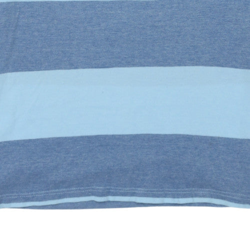 Chaps Men's Blue Striped 2XL Cotton Polo Shirt