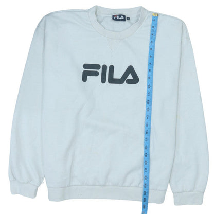 Fila Men's White XL Pullover Crew Neck Logo Sweatshirt