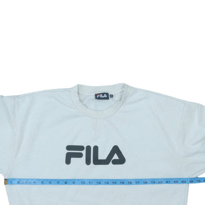 Fila Men's White XL Pullover Crew Neck Logo Sweatshirt