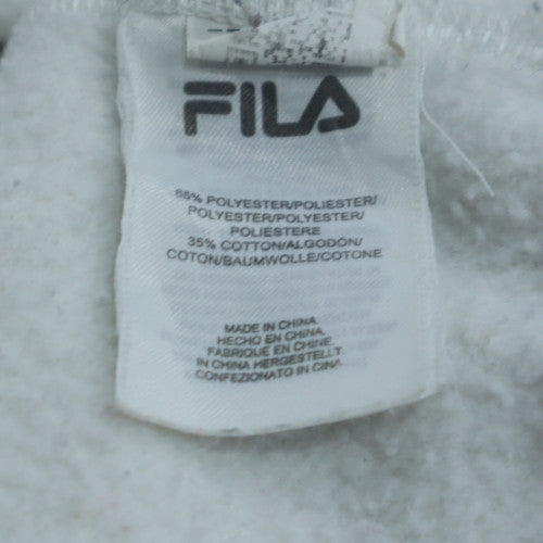 Fila Men's White XL Pullover Crew Neck Logo Sweatshirt