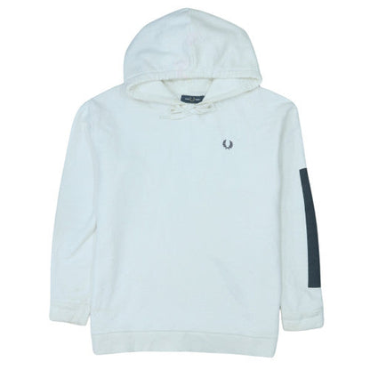 Fred Perry Men's White Pullover Hoodie M Classic Logo Style