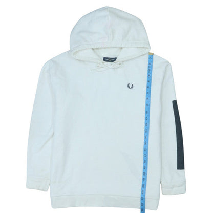 Fred Perry Men's White Pullover Hoodie M Classic Logo Style