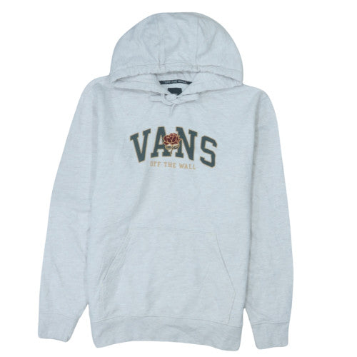 Vans Men's Grey Small Pullover Hoodie with Logo Print