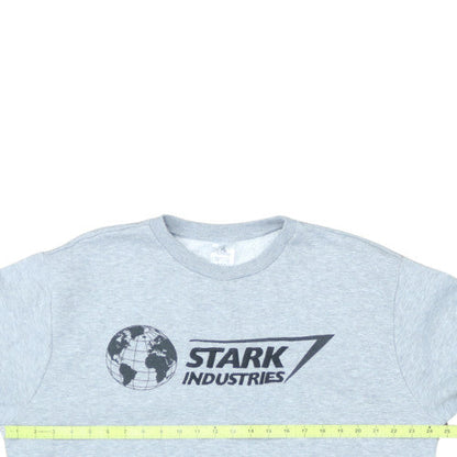 Disney Men's Grey Stark Industries Sweatshirt M Crew Neck Pullover
