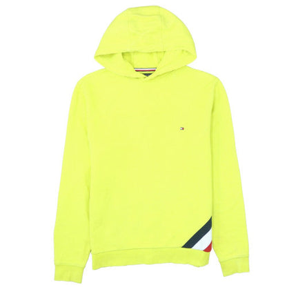 Tommy Hilfiger Men's Yellow Hoodie L Cotton Pullover Logo Casual