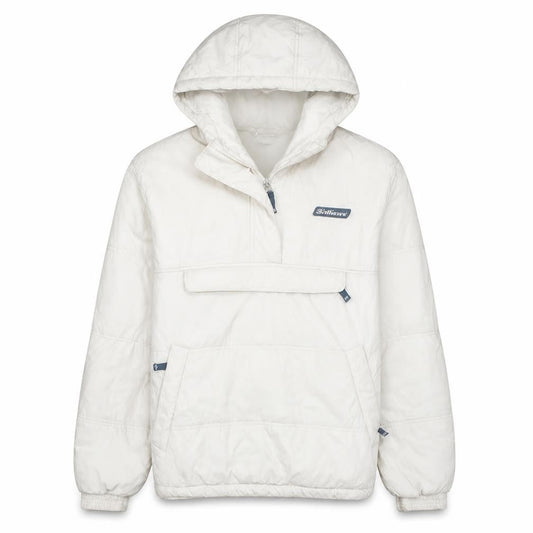 Ellesse Womens Ivory Hooded Anorak Jacket UK 14 Mid-Length Zip