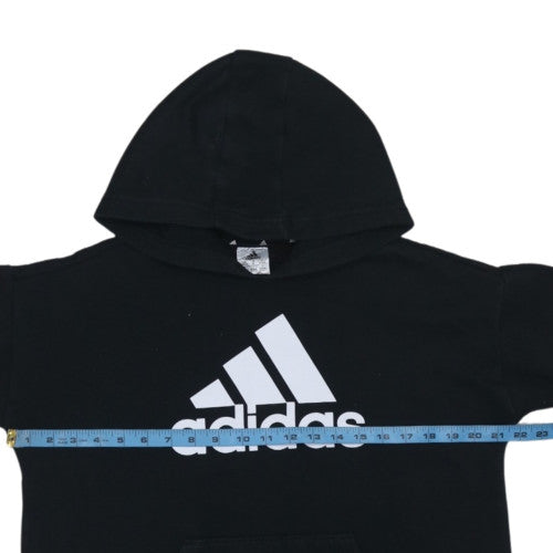 Adidas Men's Black Pullover Logo Hoodie M Fleece Sportswear