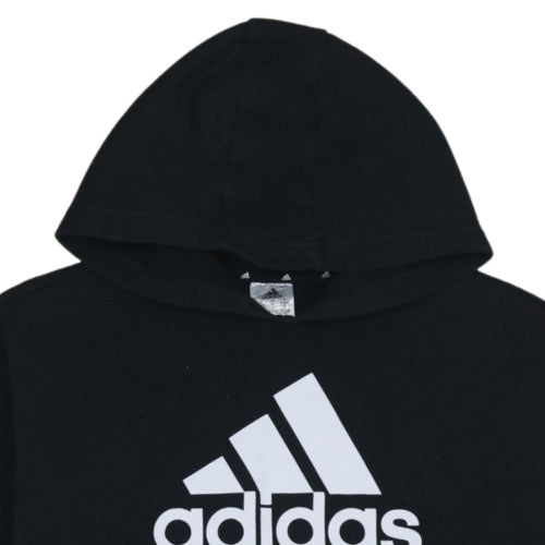 Adidas Men's Black Pullover Logo Hoodie M Fleece Sportswear