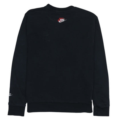 Nike Men's Black Embroidered Logo Sweatshirt Size M Crew Neck