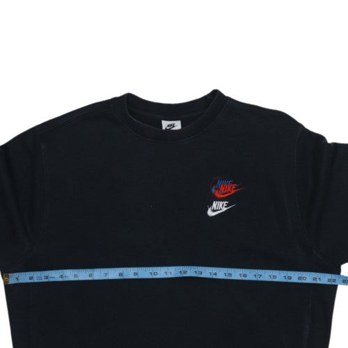 Nike Men's Black Embroidered Logo Sweatshirt Size M Crew Neck