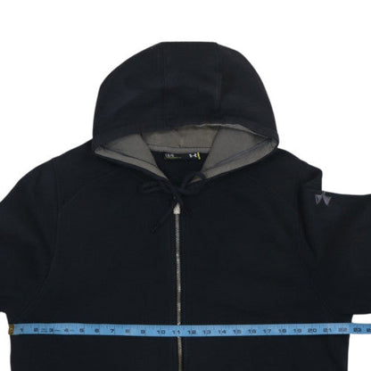 Under Armour Mens Black Full Zip Hoodie Size L Fleece Sweatshirt