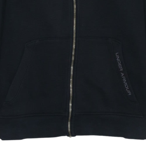 Under Armour Mens Black Full Zip Hoodie Size L Fleece Sweatshirt