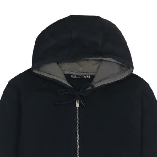 Under Armour Mens Black Full Zip Hoodie Size L Fleece Sweatshirt