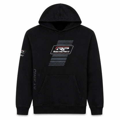 Russell Men's Black Pullover Hoodie RP Reactive Parts Logo Size L