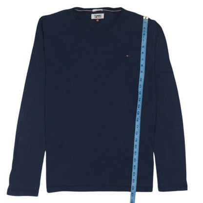 Tommy Jeans Men's Navy Slim Fit Long Sleeve Cotton T-Shirt XL