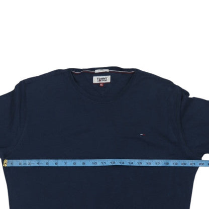 Tommy Jeans Men's Navy Slim Fit Long Sleeve Cotton T-Shirt XL
