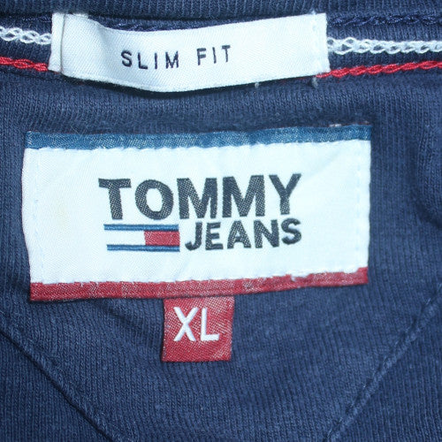 Tommy Jeans Men's Navy Slim Fit Long Sleeve Cotton T-Shirt XL