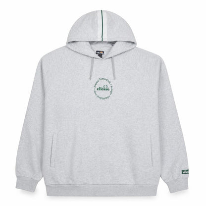 Front view of Ellesse Men's Grey XL Pullover Hoodie Fleece Tennis Club Logo