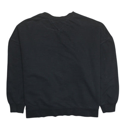 Tommy Jeans Womens Black Medium Sweatshirt Floral Logo Pullover