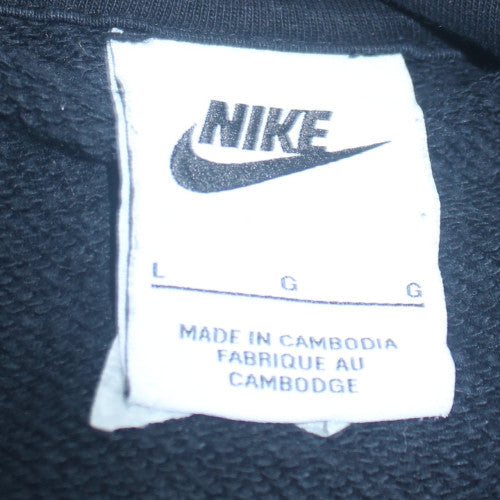 Nike Women's Black Large Pullover Hoodie with Logo Trim