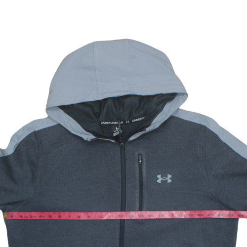 Under Armour Women Grey Full Zip Hoodie Large Cotton Blend Athletic