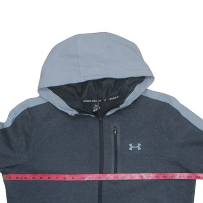 Under Armour Women Grey Full Zip Hoodie Large Cotton Blend Athletic