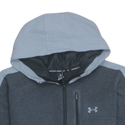 Under Armour Women Grey Full Zip Hoodie Large Cotton Blend Athletic