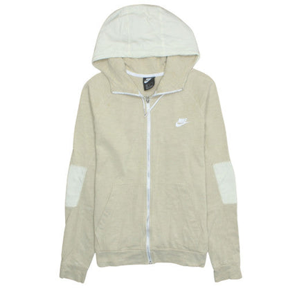Nike Men's Beige Full Zip Hoodie Medium Cotton Blend