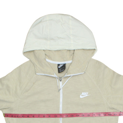 Nike Men's Beige Full Zip Hoodie Medium Cotton Blend