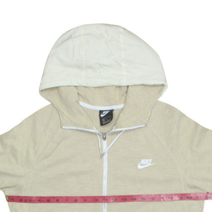 Nike Men's Beige Full Zip Hoodie Medium Cotton Blend