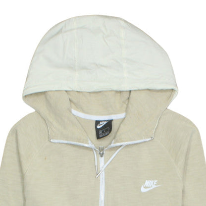 Nike Men's Beige Full Zip Hoodie Medium Cotton Blend