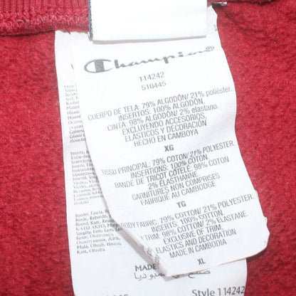 Champion Men Red XL Jogger Fleece Sweatpants Drawstring Waist
