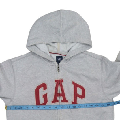 GAP Kids Boys Grey Full Zip Hoodie 10-11 Years Cotton Blend Logo Hooded