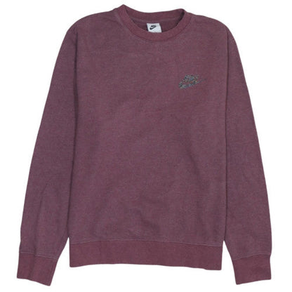 Nike Womens Burgundy Cotton Blend Crew Neck Pullover Sweatshirt M