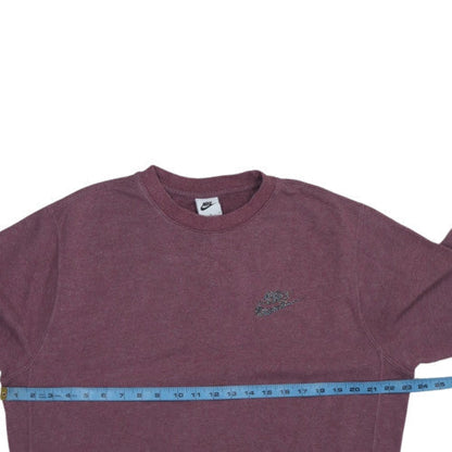 Nike Womens Burgundy Cotton Blend Crew Neck Pullover Sweatshirt M