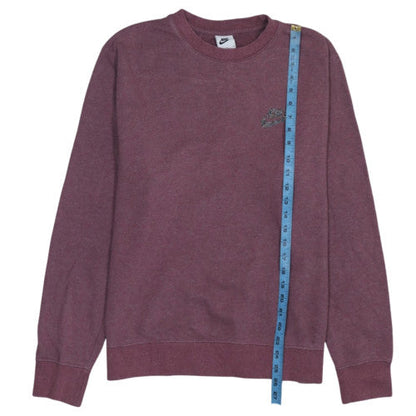 Nike Womens Burgundy Cotton Blend Crew Neck Pullover Sweatshirt M
